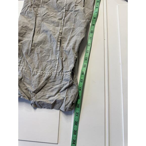 By Anthropologie Wide Leg Cropped Gray Brown Overalls Tie Waist Size Small - Picture 4 of 8